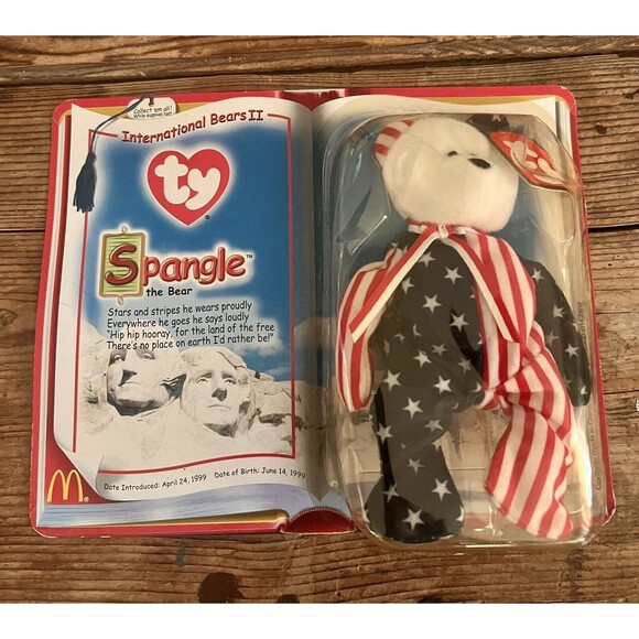 Ty Other - Ty Beanie Baby McDonalds 2000 International Bears II Spangle The Bear Sealed Y2K